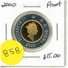 Image 1 : 2000 Proof Canadian Silver Two Dollar - 92.5%