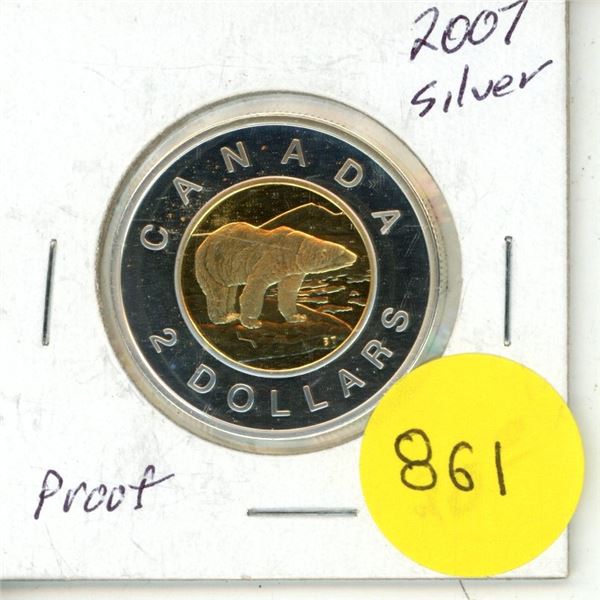 2007 Proof Canadian Silver Two Dollar - 92.5%