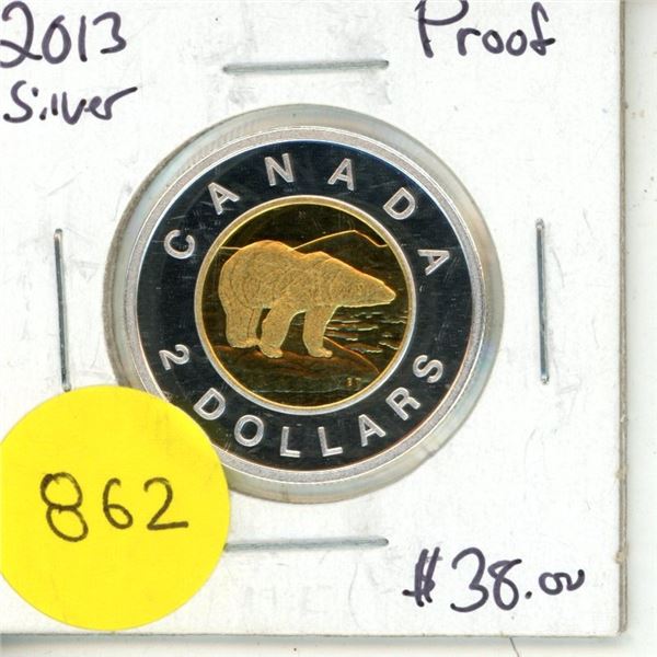 2013 Proof Canadian Silver Two Dollar - 92.5%