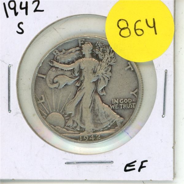 1942 S USA Silver Half Dollar