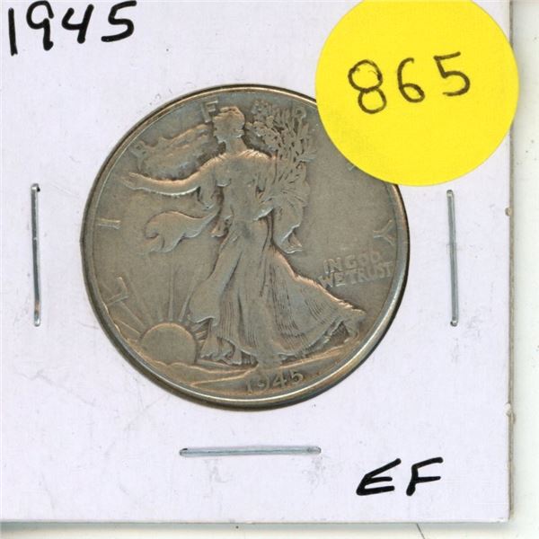 1945 USA Silver Half Dollar