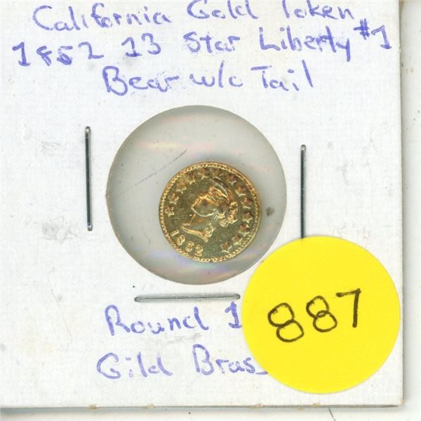 1852 California Gold Token - Brass