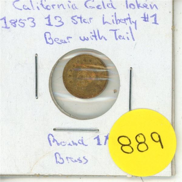 1953 California Gold Token - Brass
