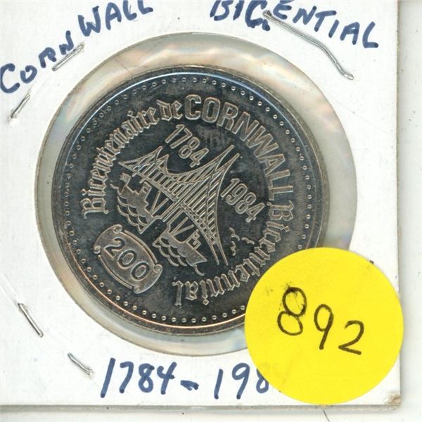 1984 Cornwall Bicentennial Token