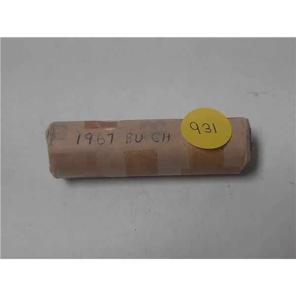 1967 Roll Of Canadian Five Cents UNC.