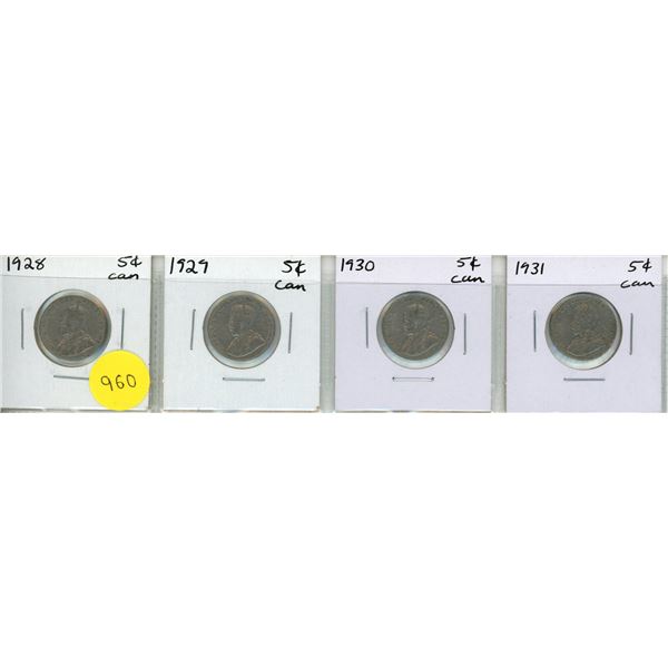 1928-1931 Canadian Five Cents