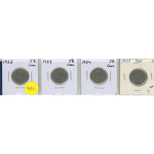 1932-1935 Canadian Five Cents