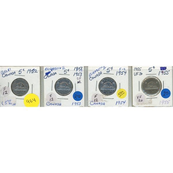 1952-1955 Canadian Five Cents