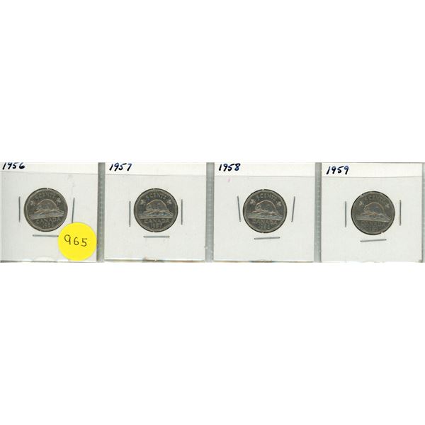 1956-1959 Canadian Five Cents