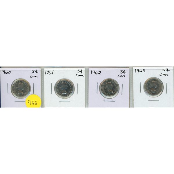 1960-1963 Canadian Five Cents