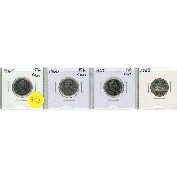 1965-1968 Canadian Five Cents