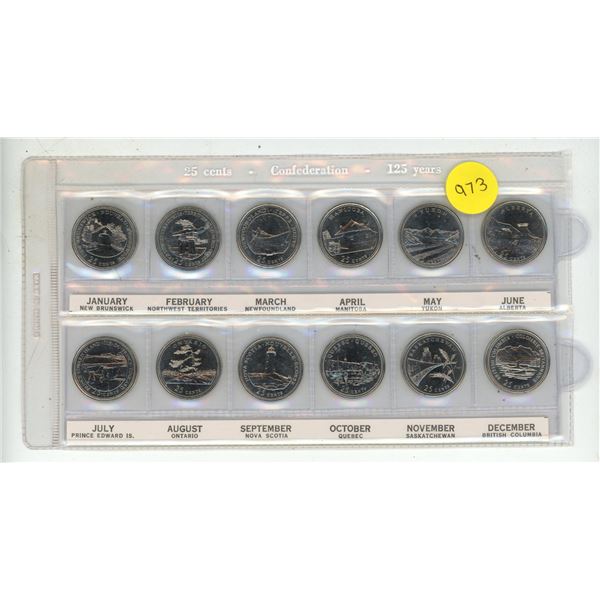 1992 Canadian Quarter Set - 125th Confederation Anv.