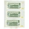 Image 2 : 1973 UNC 3 Canadian One Dollar Bank Notes In Series