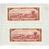 Image 2 : 1954 UNC 2 Canadian Two Dollar Bank Notes In Series