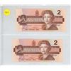 Image 1 : 1986 UNC 2 Canadian Two Dollar Bank Notes In Series