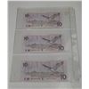 Image 2 : 1989 UNC 3 Canadian Ten Dollar Bank Notes In Series