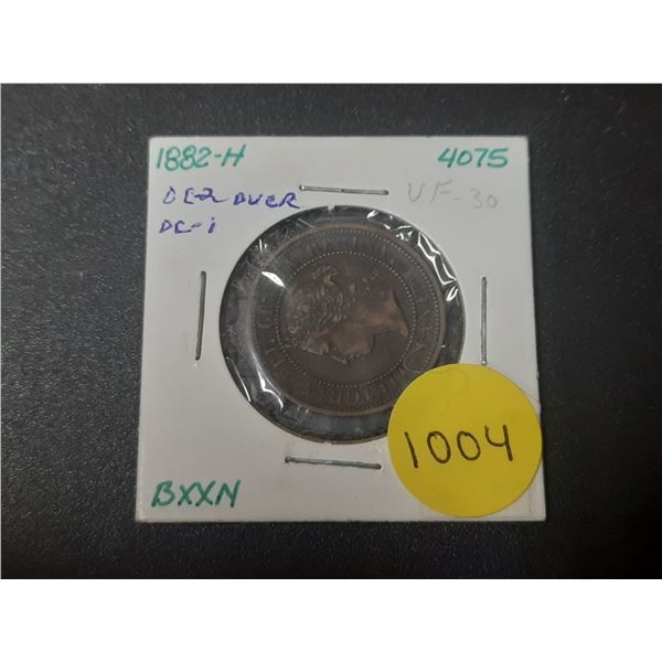 1882 H Canadian Large Cents