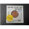 Image 1 : 2003 MS-67 Canadian Small Cents - WP Mint Mark New Queen Rare