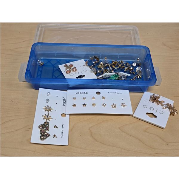 Plastic container with earrings