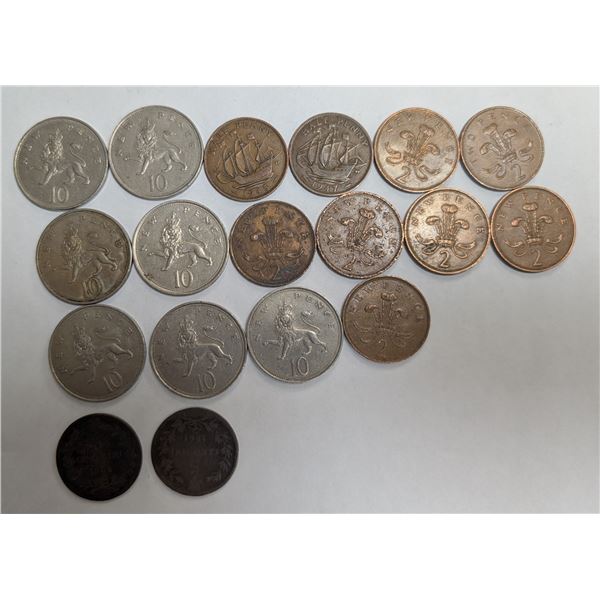 (7) New Pence Coins (12) New Pence Coins Multiple New Pence