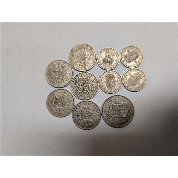 Bag of 1 Half Crown 5 two Shillings and 4 one Shillings