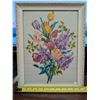 Image 1 : Framed Needle work of Flowers
