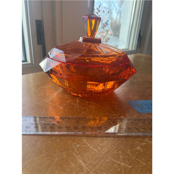 Viking Glass Diamond Point Candy Dish