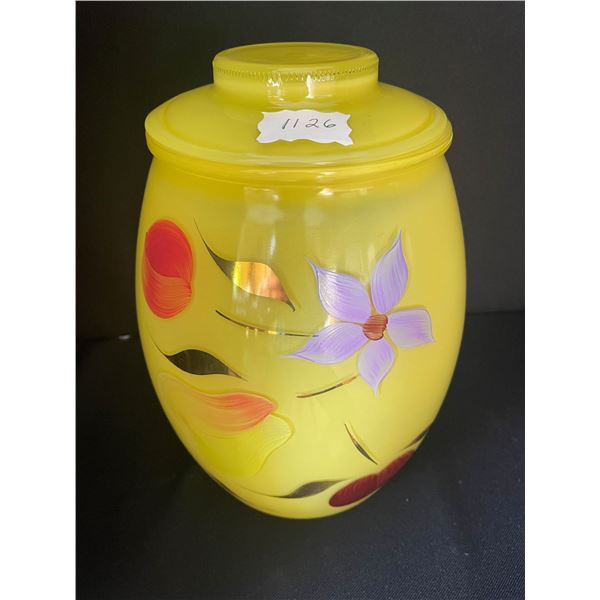 Vintage 1960's " Bartlett Collins" Cookie Jar. Hand painted. 9 1/2" high including lid - 5 1/4" acro