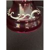 Image 4 : Antique Cranberry Glass Compote. 9" high x 9" across top.