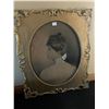 Image 1 : Antique Picture Frame w Photo. 25 1/4" high x 21 1/2" wide.