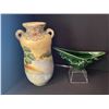 Image 1 : Hand Painted Antique Vase & " Beauceware Pottery" Boomerang Dish.