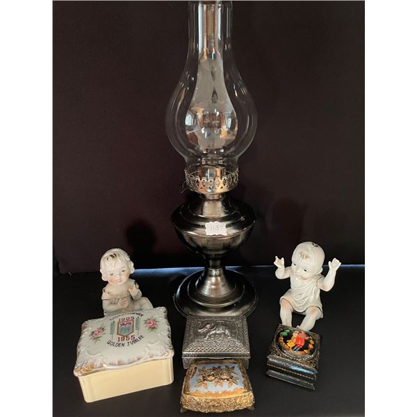 Figurines, Jewelry boxes & Antique Lamp