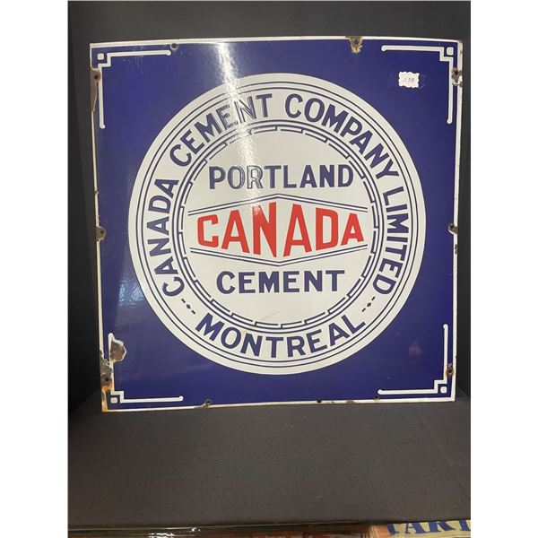 Antique Single Sided Porcelain Sign - 22"x22"