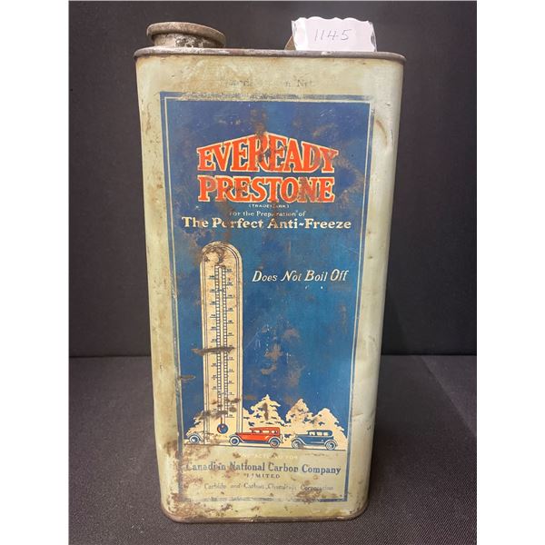 RARE 1930's Eveready Prestone Anti-Freeze Can