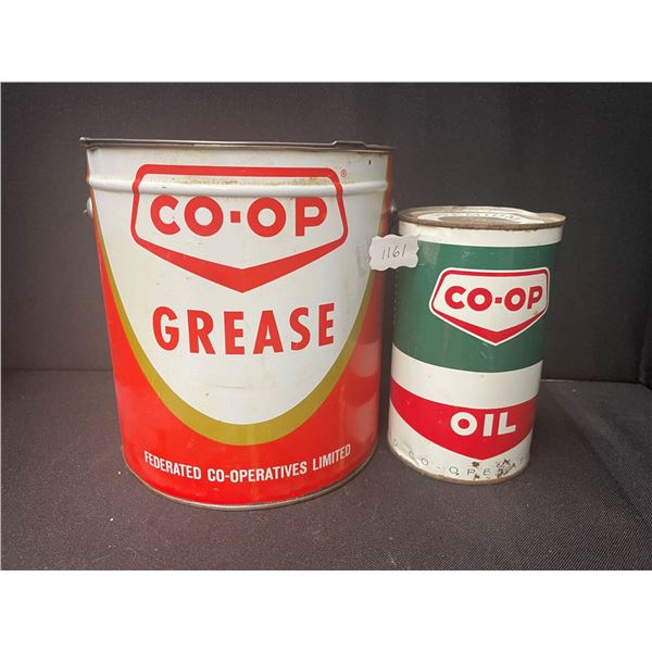 10 LB Coop Grease Can & Coop Quart Oil Can (FULL)