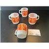 Image 1 : 4 Anchor Hocking Fire King mugs - orange daisy - Made in USA