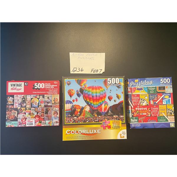 3 - 500 piece puzzles