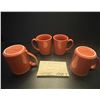 Image 1 : 4 - D-handle Corning coffee mugs - coral pink