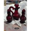 Image 1 : Vintage Avon Cape Cod Collection Ruby Red Salt & Pepper Shakers, Decantor.