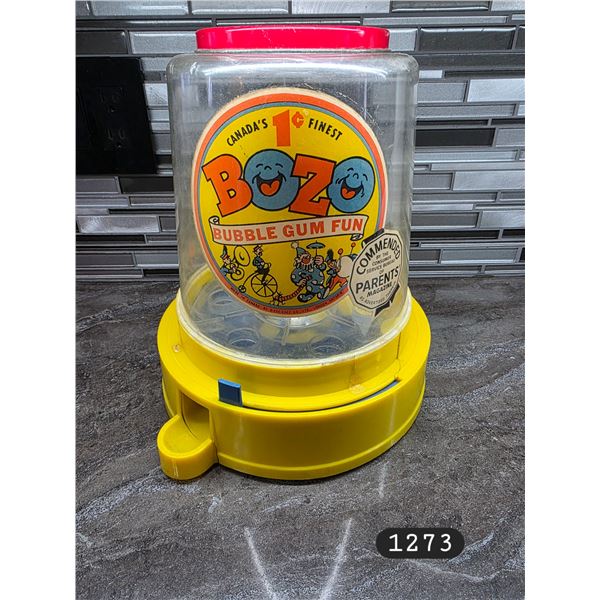 Vintage Bozo 1¢ Bubble Gum Machine.  Made in Canada by O-Pee-Chee.