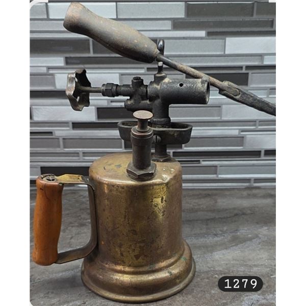 Vintage Turner Brass Blow Torch w/ Soldering Iron