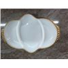 Image 2 : Anchor Hocking Fire King Gold Plated Milk Glass Relish Dish