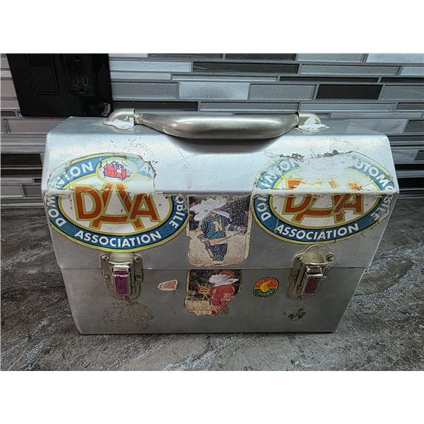 Vintage Sturdy Aluminum Riveted Lunch Box