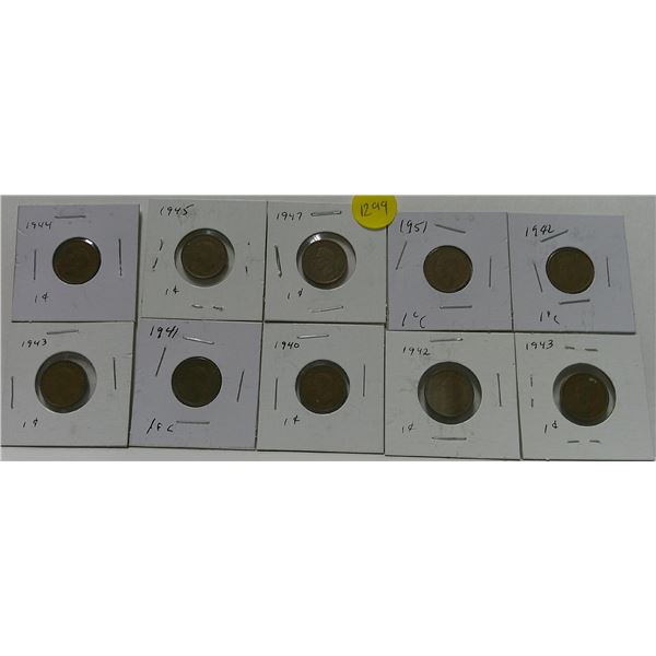 10 pennies 1940-1951