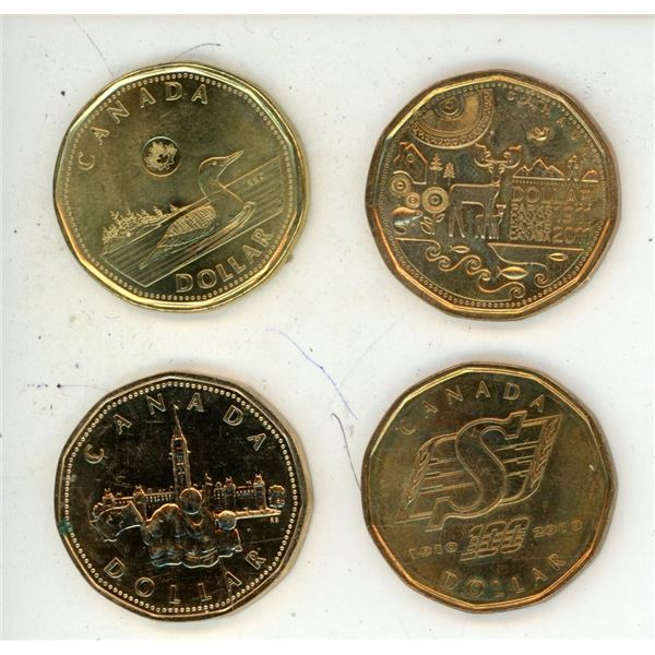 1992, 2010, 2011, 2024 Canada Proof Like Special Dollars.