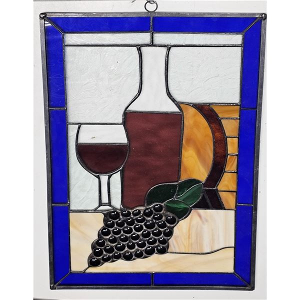 Vintage Stained Glace Panel 11x17”