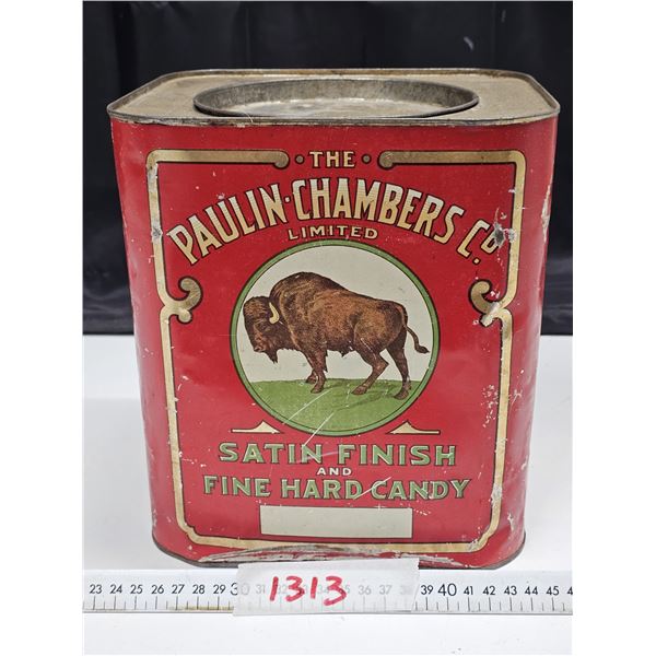 RARE Paulin Chambers Buffalo Hard Candy Tin. Approx. 1 gal