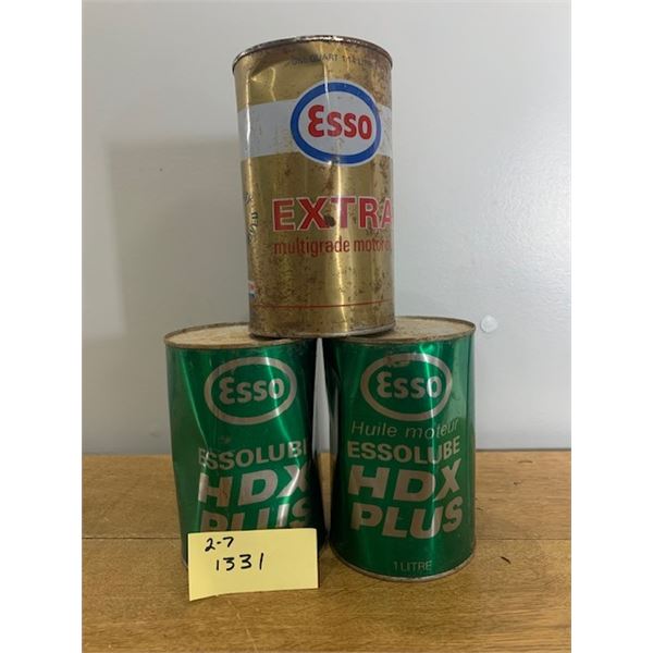 (2) Cans Esso HDX Plus, (1) Can Esso Extra - Full