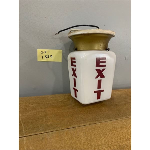 Vintage “Exit” Fixture **Globe Damaged**
