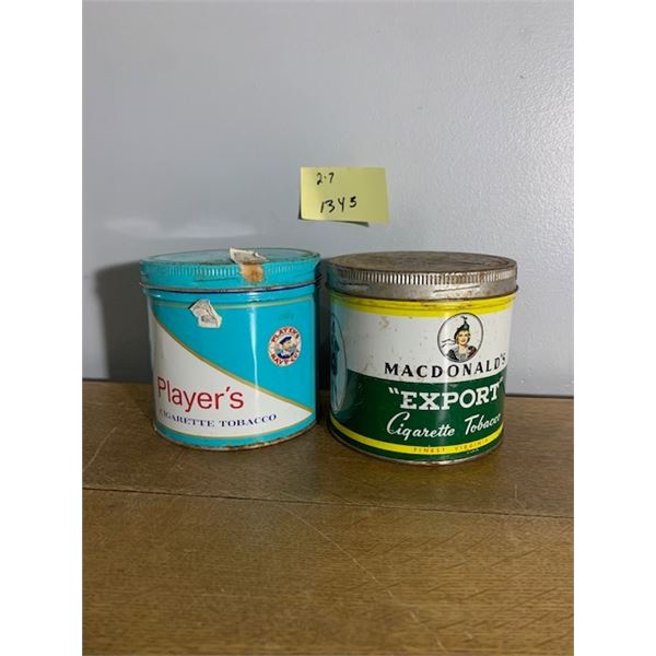 (2) Tobacco Tins